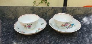 Quality Chinese Or English 18th Century Porcelain Tea Bowl And Saucer
