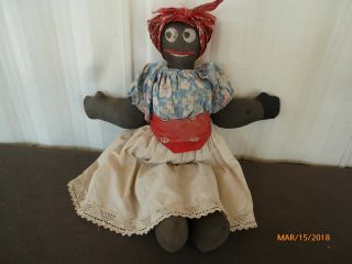 Antique Black Americana Folk Art Cloth Doll