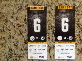 1 Pittsburgh Steelers Vs Miami Dolphins Ticket Stub Oct.  28 2019