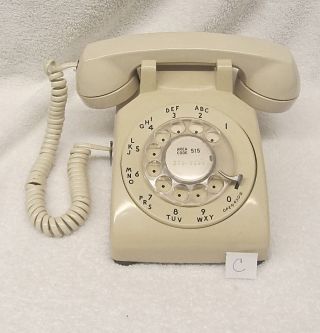 Vintage Western Electric 500 Dm Rotary Dial Bell System Phone - Light Cream C