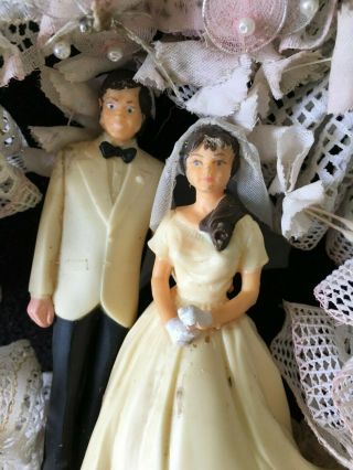Vtg Bride And Groom Wedding Cake Toppers 70 