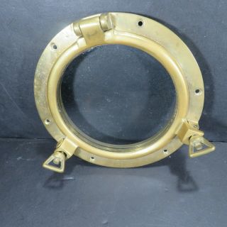 Vintage Small 7 " Round Bronze/brass Porthole W/ Glass