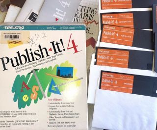 Vtg Apple Ii Software Publish It 4 Macintosh Layout Design 3&5”floppy Disk 1980