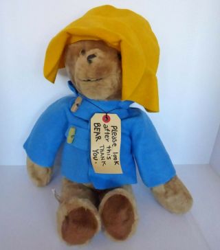 Vintage Plush Darkest Peru Paddington Bear Eden Toys 1975 19 " With Tags