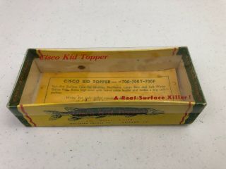 Vintage Cisco Kid Topper Fishing Lure Musky Killer Cardboard & Plastic Box
