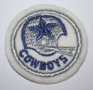 Vintage Nfl Dallas Cowboys Embroidered Patch 2 Inch Round Helmet Nos