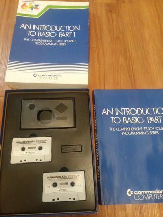 Vintage Commodore 64 An Introduction To Basic Part 1 - 2 Cassettes Booklet In.
