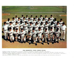 1968 Minnesota Twins 8x10 Team Photo Baseball Killebrew Oliva Carew Roseboro Hof