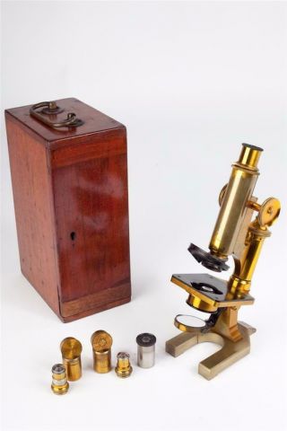 Vintage C1890 " R & J Beck Ltd.   23174 " Brass Microscope With Case 6