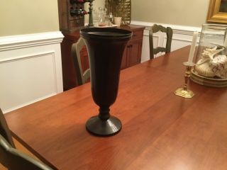 Pottery Barn Beaded Antique Bronze 15 1/2” High Footed Vase Urn Discontinued