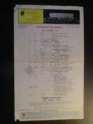 1973 Hampton Roads Coliseum Schedule Of Events Virginia Squires Red Wings Plus