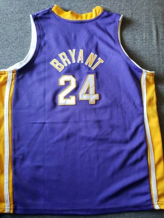 Rare Kobe Bryant 24 Los Angeles Lakers Sewn Reebok Authentic Jersey Youth Xl