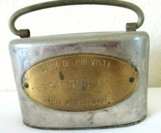 Vintage Metal Coin Bank - Bank Of Rio Vista 536 Rio Vista,  California