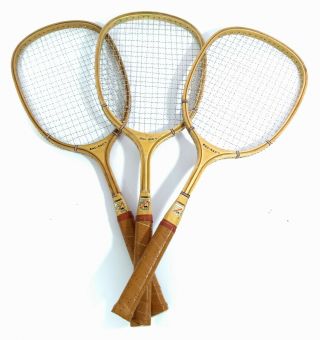 Vtg Wood Abc Wide World Sports Bac Rac Tennis Badminton Racquets By Crown 1977