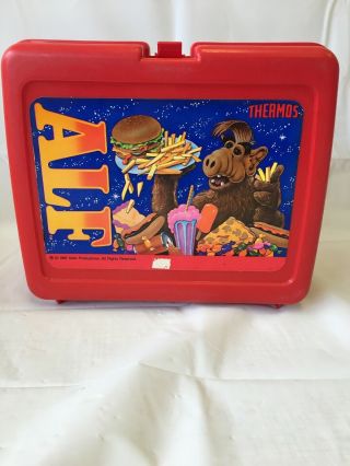 Vintage 1987 Alf Alien Tv Show Lunchbox With Thermos