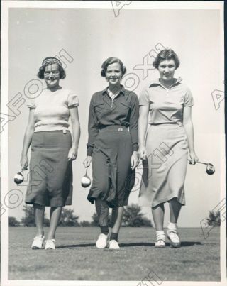1937 Women Golf Hall Of Fame Mrs Sam Israel & Miss Bea Barrett Press Photo