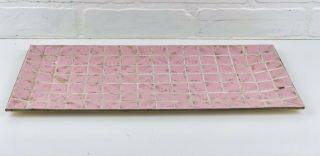 Vintage Mid Century Vanity Tray Pink Gold Mosaic Tile Tray By Berniece Roach