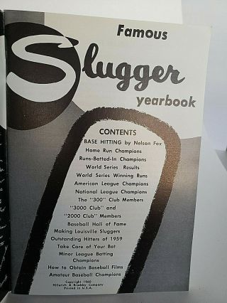 Louisville Slugger 1960 Famous Slugger Year Book 3