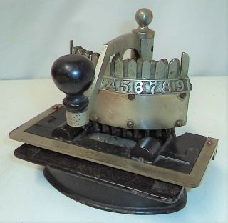 Scarce Lightning Antique Check Writer Protector Bank Punch