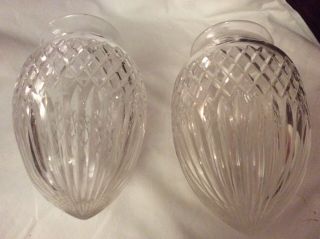 2 Antique Cut Glass Pineapple Light Shades