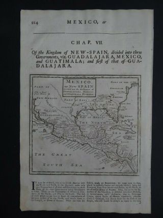 1722 Moll Atlas Map Mexico - United States America - Spain - Florida Cuba