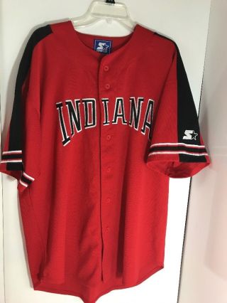 Vintage 90s Starter Indiana Hoosiers Baseball Jersey Sz Xl Red Cubs Schwarber