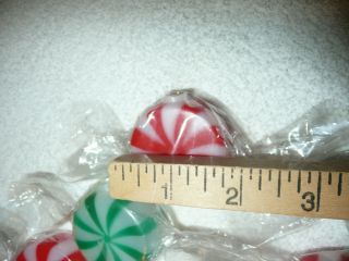 vtg blow mold wrap peppermint candy mini string light 16 covers red green 3