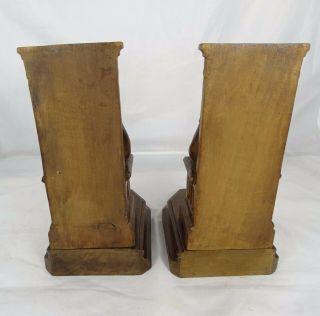 Antique French Carved Wood Bookends - Priest Monks Reading Books 3