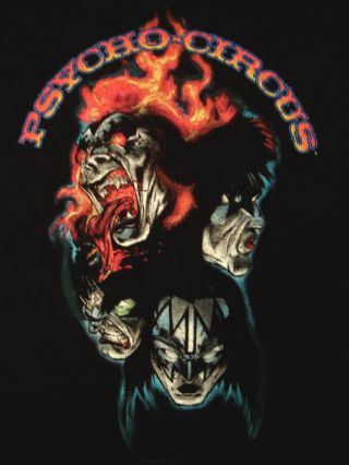 Vtg 90s Kiss Gene Simmons Psycho Circus 1998 T - Shirt Tour Rock Tee Sz Xl Rar