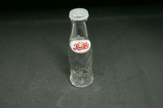 Vintage Drink Pepsi - Cola Glass Mini Bottle Salt Or Pepper Shaker 4.  5 " Tall