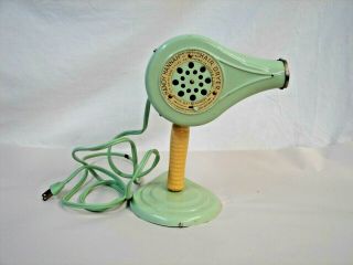 Vintage Handy Hannah Hair Dryer Sith Stand Green Retro Blow Dryer Ex Cond