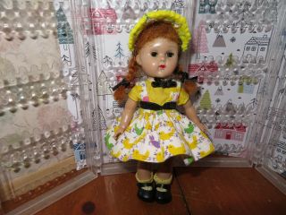 Vintage Vogue Ginny Doll Straight Leg Walker 8 " - Medford Chicken Dress Tag