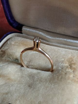 Antique 14k Gold Diamond Ring Engagement Ring Size 6