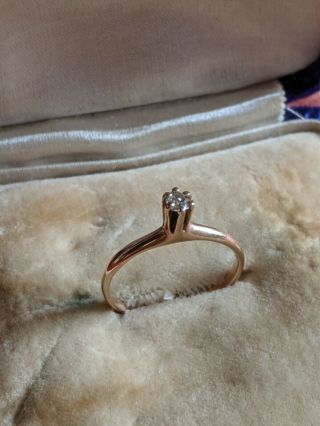 Antique 14k Gold Diamond Ring Engagement Ring Size 6 3