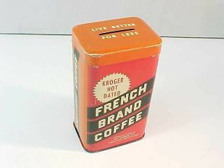 Vintage Kroger Spotlight & French Brand Coffee Tin Advertising Metal Bank Double