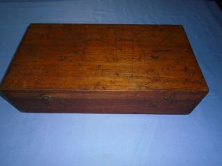 Vintage Large Mahogany Wooden Sewing Box Desk Top Storage Writing Display Work