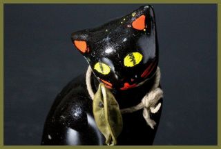 Smn15 Japanese Vintage Pottery Cat Ornament Beckoning Maneki Neko Cat