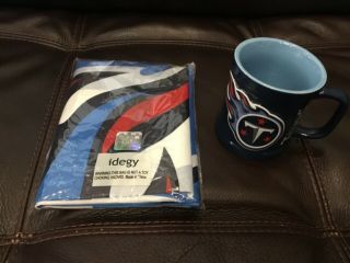 Vintage 1999 Tennessee Titans Embossed Cup And Flag Official Nfl Product Bundle