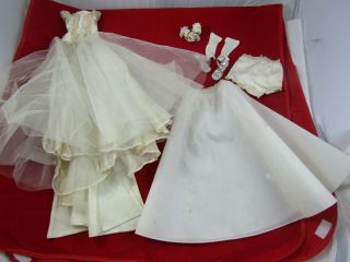 Vtg Madame Alexander 1957 Cissy Satin Train Bridal Wedding Gown & Accessories