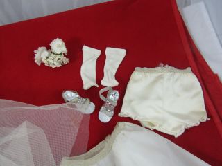 VTG Madame Alexander 1957 Cissy Satin Train Bridal Wedding Gown & Accessories 2
