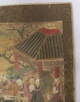 Antique Chinese Silk Scroll Painting Boys Playing Unsigned Album 3
