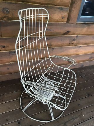 Vintage Homecrest Iron Steel Patio Porch Chair Mid Century Modern Rocking Swivel
