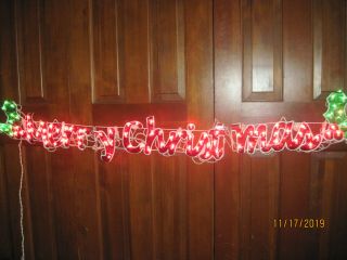 Rare Vintage Metal Lighted Mary Christmas Sign 60 Inc L 7 In W