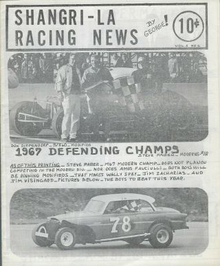 1968 Shangri - La Speedway Modified Program - Jim Visingard - Db