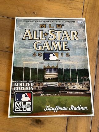 2012 Mlb Baseball All - Star Game Official Program (insiders Club Limited Edition)