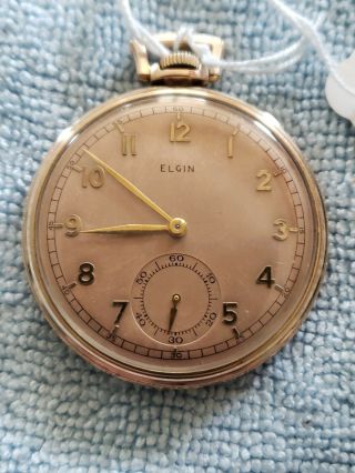 10k Elgin Gold Filled Pocket Watch Grade 546 15 Jewels 1941,  Running Great