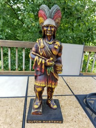 Vintage Dutch Masters Cigar Store Indian Native American Statue Display