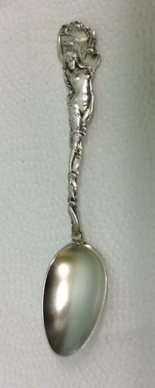 Rare Art Nouveau Paye & Baker Co.  Sterling Silver Nude Mermaid Spoon