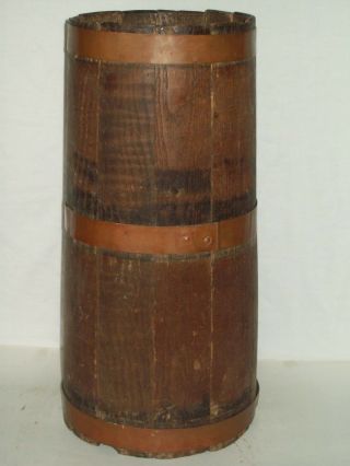 Vintage Antique Primitive Wooden Butter Churn Banded Wood 18 - 1/2 " Tall