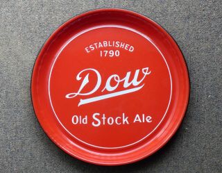 Antique Dow Old Stock Ale Montreal,  Quebec Red Porcelain Beer Tray